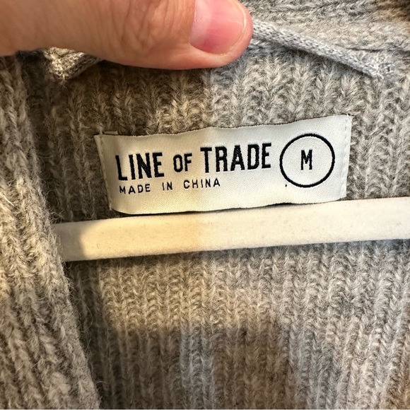 VINTAGE LINE OF TRADE GREY HEATHER 100%‎ SHETLAND WOOL CARDIGAN SWEATER SIZE M - Picture 3 of 5